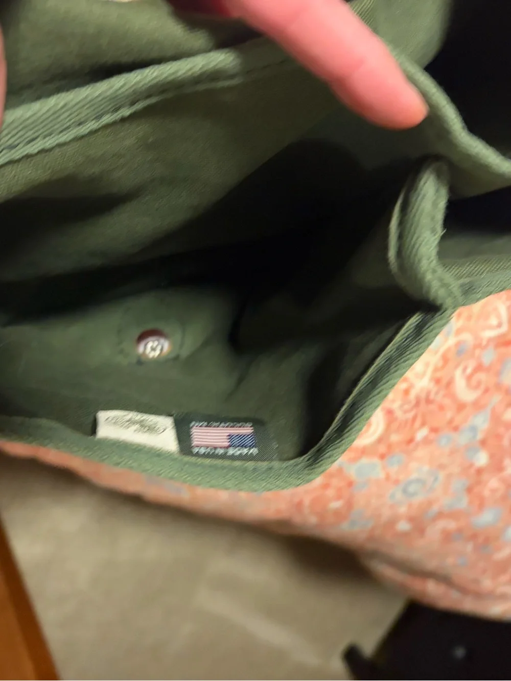 Duluth Pack Green Canvas Men’s Messenger Bag with Brown Leather Trim
